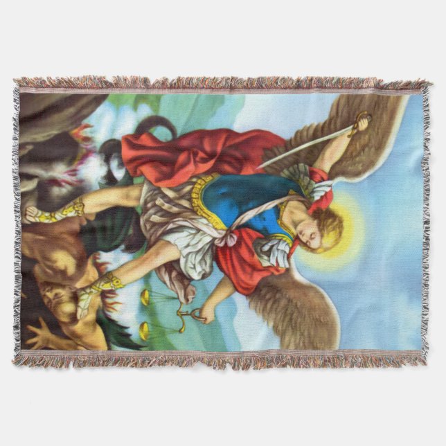 St Michael the Archangel Angel Catholic Blanket (Front)