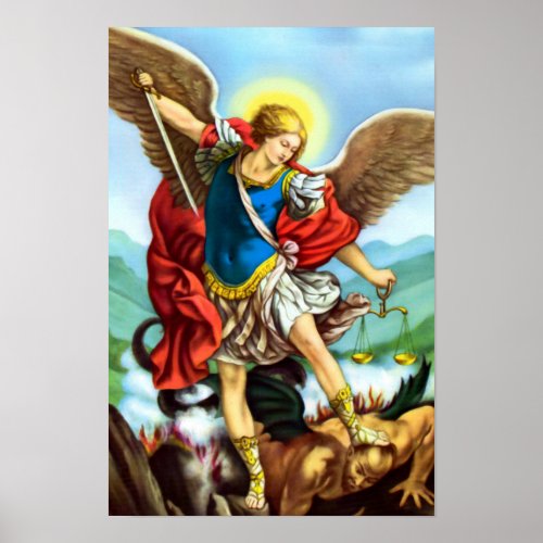 St Michael the Archangel Angel Catholic Saint Poster