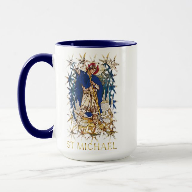 St Michael the Archangel Angel Icon Catholic Mug (Left)