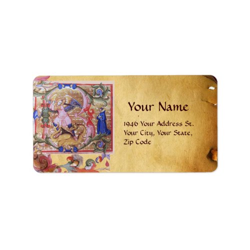 St Michael the Archangel Antique Parchment Label