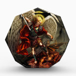 St. Michael the Archangel Award<br><div class="desc">This product features a striking original image of St. Michael the Archangel defeating satan.  St. Michael the Archangel,  pray for us!  Original Art by Daniel Rosales.</div>