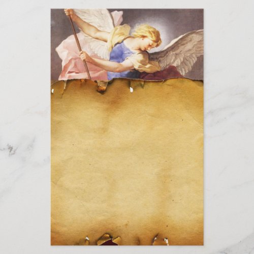 St Michael the Archangel  Brown Parchment Stationery