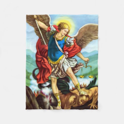 St Michael the Archangel Catholic Fleece Blanket
