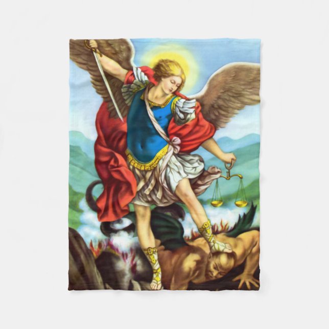 St Michael the Archangel Catholic Fleece Blanket (Front)
