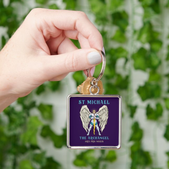 St Michael The Archangel Catholic Prayer Keychain (Hand)