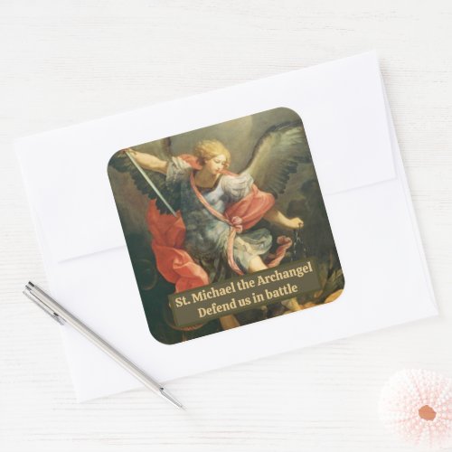 St Michael the Archangel Catholic Prayer Square Sticker