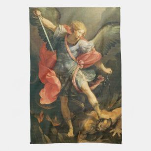 St. Michael the Archangel defeating the devil Kitchen Towel