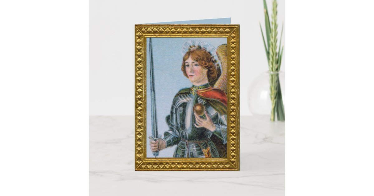 St Michael The Archangel Detail M 017 Card Zazzle Com