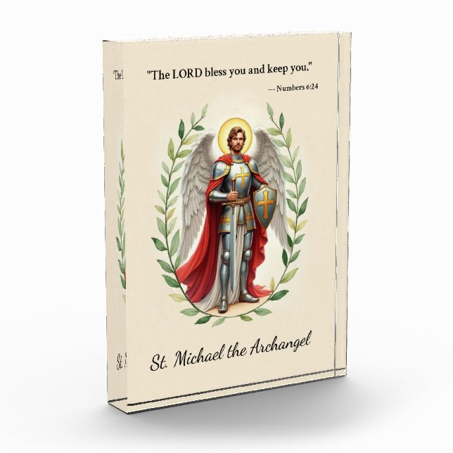 St Michael the Archangel God's Peace and Blessings Acrylic Award (Left)