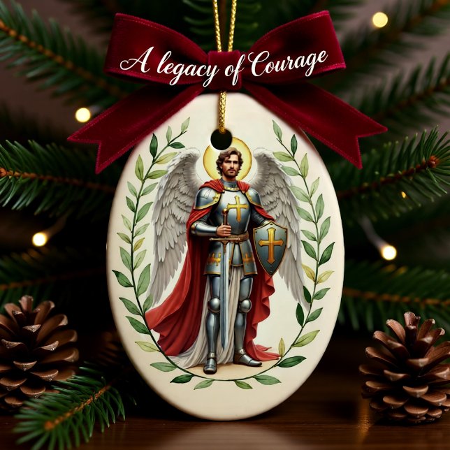 St Michael the Archangel God's Peace and Blessings Ceramic Ornament (Creator Uploaded)