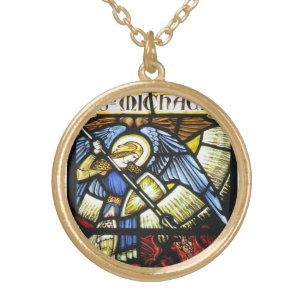 ST MICHAEL THE ARCHANGEL GOLD PLATED NECKLACE