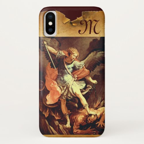 St Michael the Archangel Monogram iPhone X Case