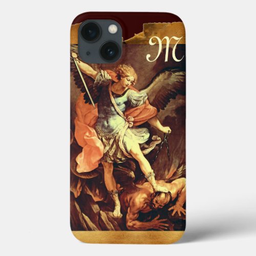 St Michael the Archangel Monogram iPhone 13 Case