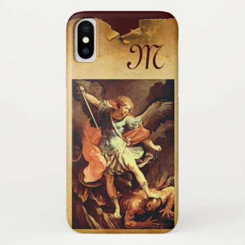 St Michael the Archangel Monogram iPhone XS Case