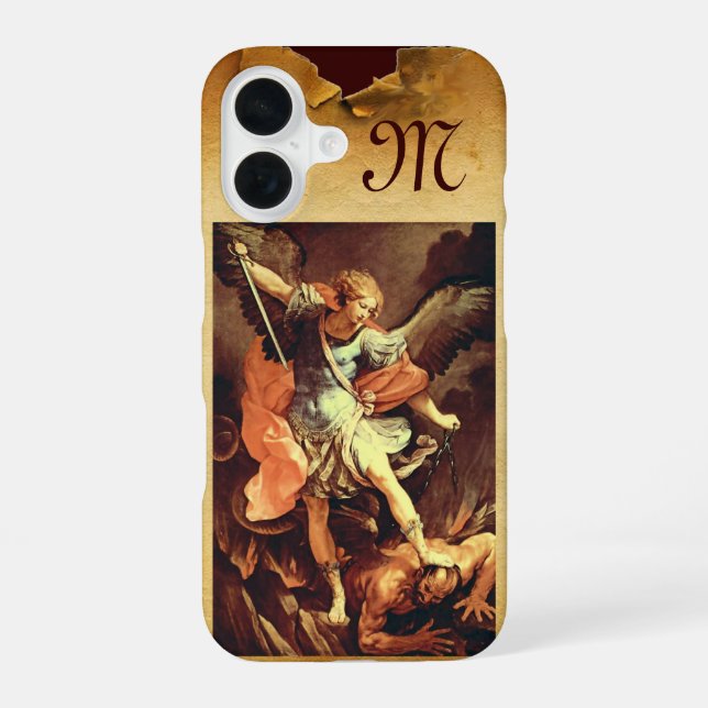 St. Michael the Archangel Monogram Iphone Case (Back)
