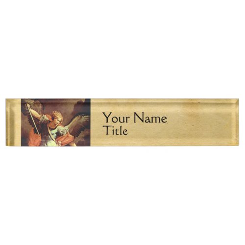 St Michael the Archangel  Parchment Name Plate
