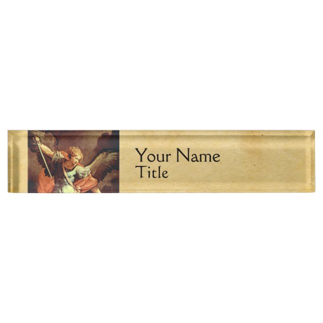 St. Michael the Archangel  Parchment Name Plate (Front)