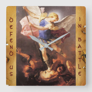 St. Michael the Archangel Parchment Square Wall Clock