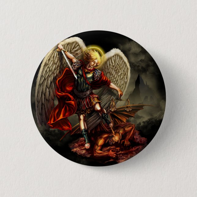 St. Michael the Archangel Pinback Button (Front)