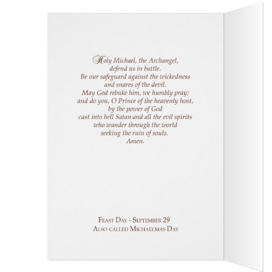 St. Michael the Archangel Pray For Us (Inside (Left))