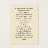 St Michael the Archangel Prayer Card (Back)