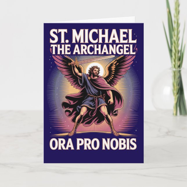St Michael the Archangel Prayer Catholic  Card (Front)
