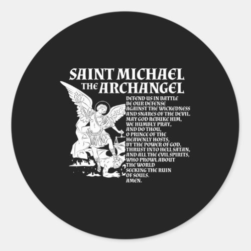 St Michael The Archangel Prayer Classic Round Sticker