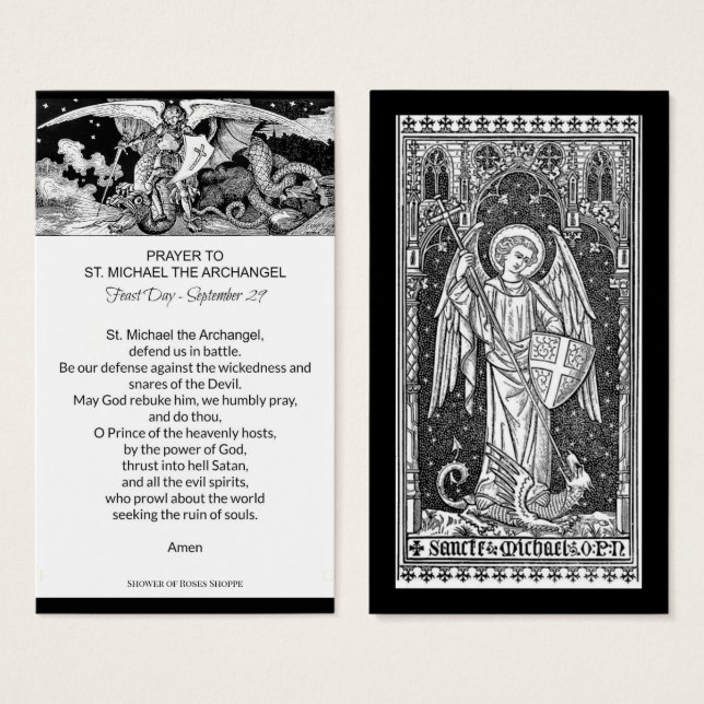 St. Michael the Archangel Prayer Holy Card (Front & Back)