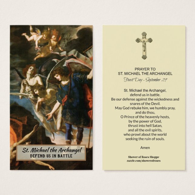 St. Michael the Archangel Prayer Holy Card (Front & Back)