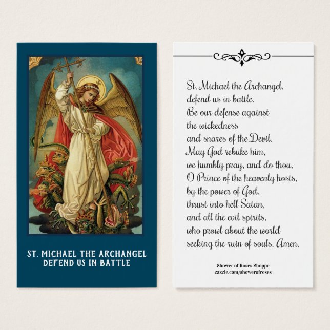 St. Michael the Archangel Prayer Holy Card (Front & Back)