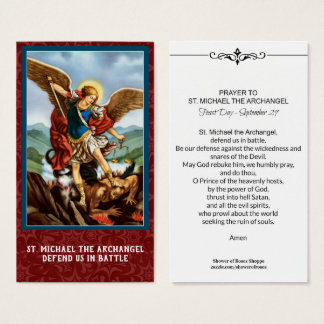 St. Michael the Archangel Prayer Holy Card