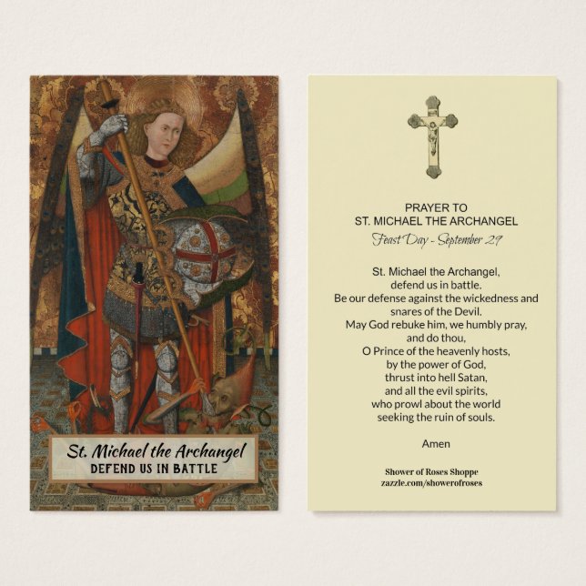 St. Michael the Archangel Prayer Holy Card (Front & Back)