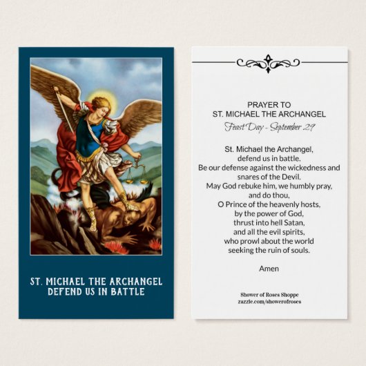 St. Michael the Archangel Prayer Holy Card (Front & Back)