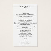 St. Michael the Archangel Prayer Holy Card (Back)