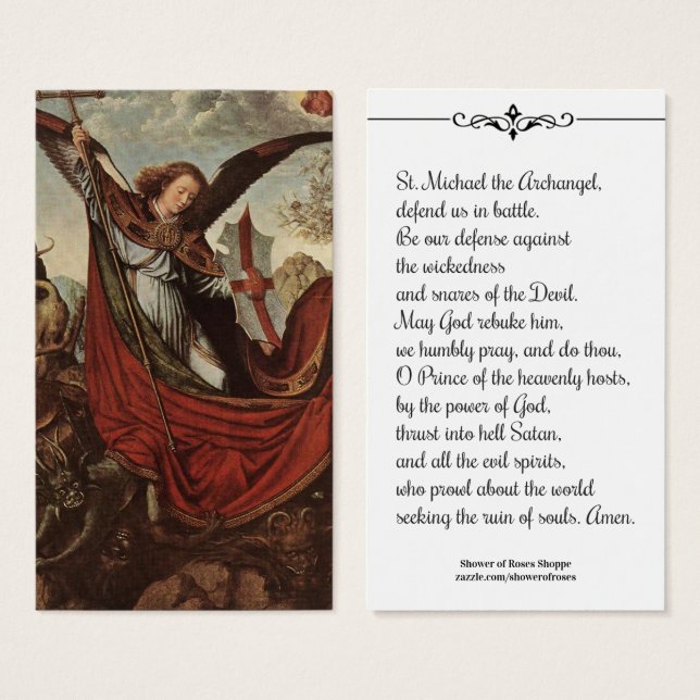St. Michael the Archangel Prayer Holy Card (Front & Back)