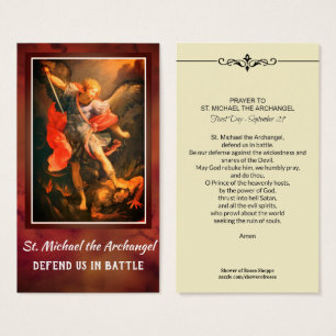 St. Michael the Archangel Prayer Holy Card