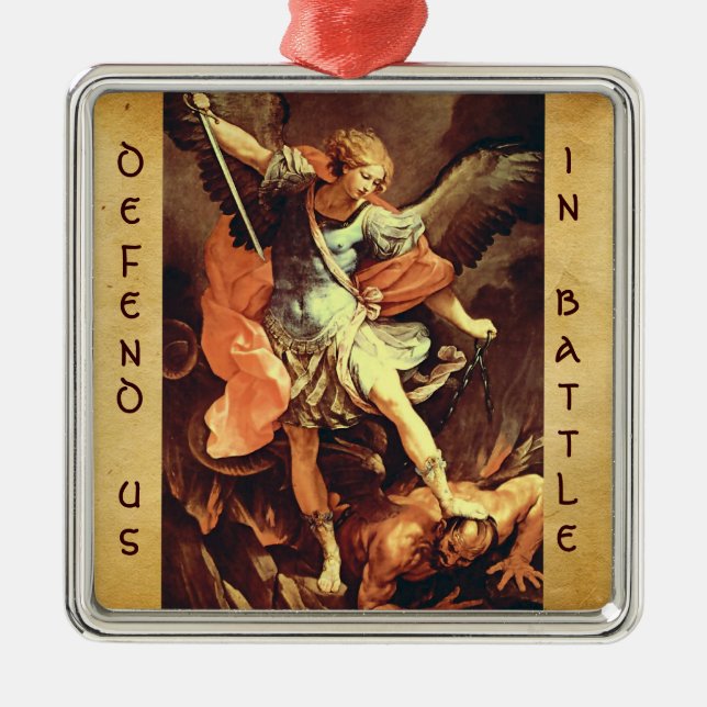 St. Michael the Archangel Prayer Metal Ornament (Front)