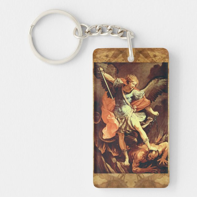 St. Michael the Archangel Prayer Parchment Keychain (Front)