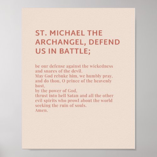 St Michael the Archangel Prayer Poster