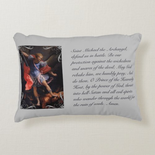 St Michael the Archangel Prayer Throw Pillow