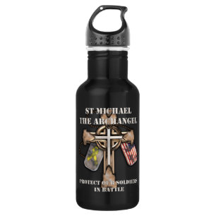 St Michael The Archangel - Protect Our Soldiers Water Bottle