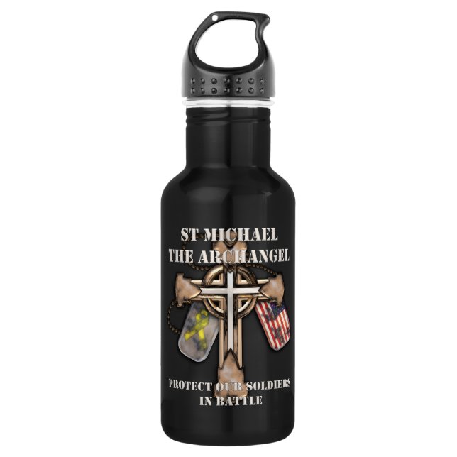 St Michael The Archangel - Protect Our Soldiers Water Bottle (Front)