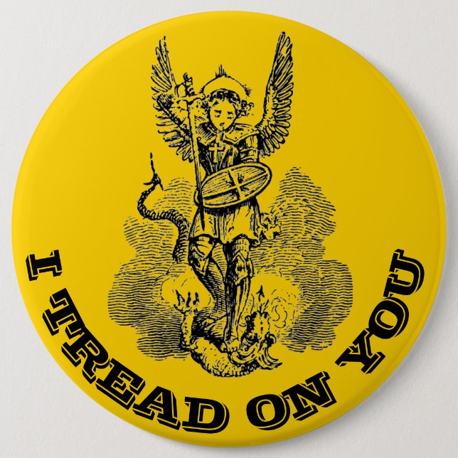 St. Michael the Archangel Religious Catholic Angel Button (Front)