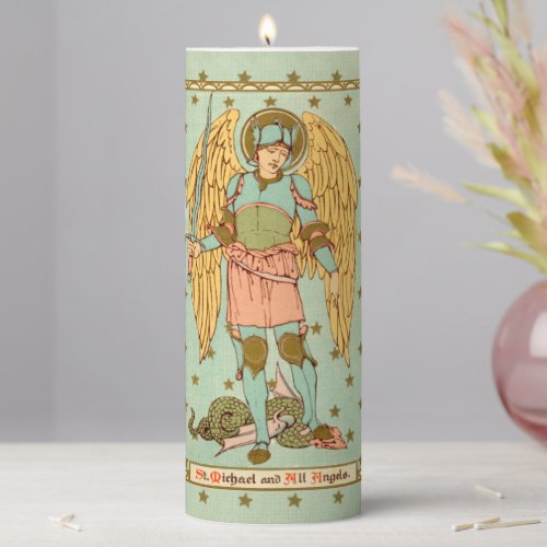 St Michael the Archangel RLS 12 3x8 Pillar Candle