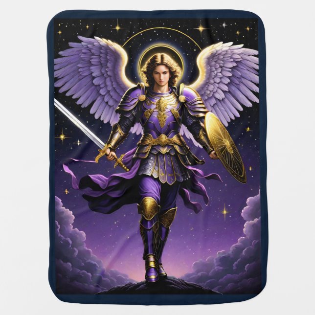 St Michael the Archangel Roman Catholic Baby Blanket (Front)