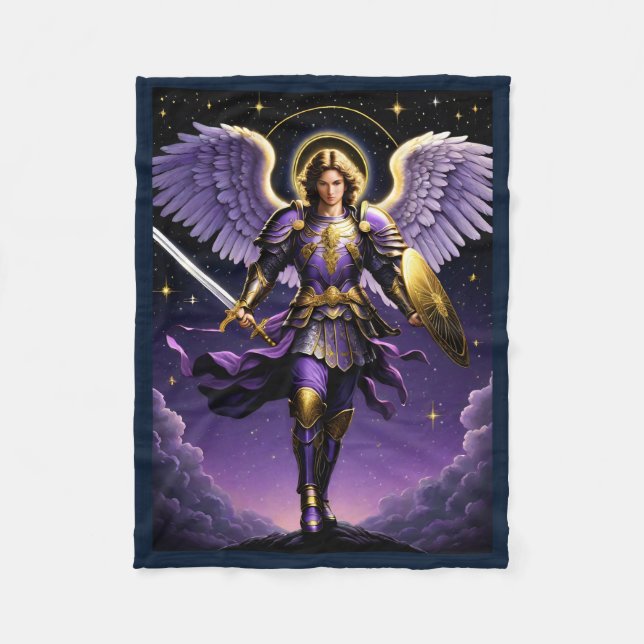 St Michael the Archangel Roman Catholic Fleece Blanket (Front)