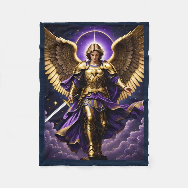 St Michael the Archangel Roman Catholic Fleece Blanket (Front)