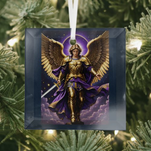 St Michael the Archangel Roman Catholic Glass Ornament