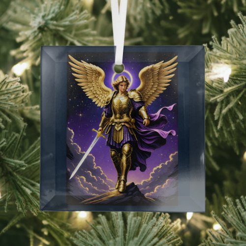 St Michael the Archangel Roman Catholic Glass Ornament