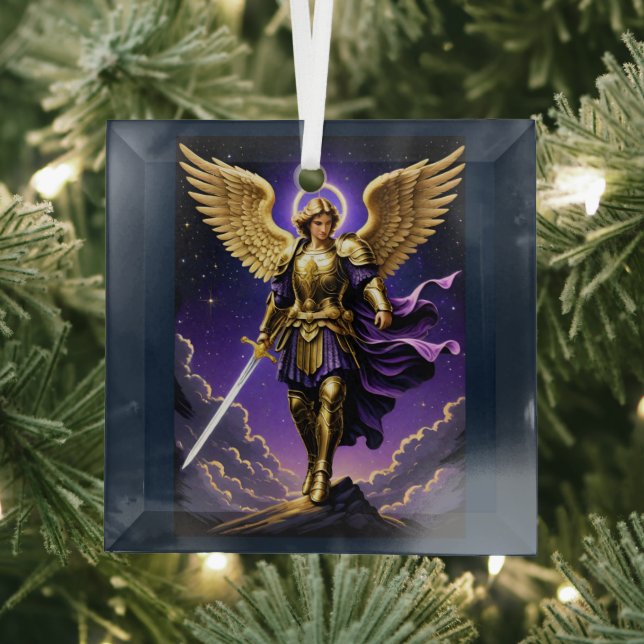 St Michael the Archangel Roman Catholic Glass Ornament (Insitu)